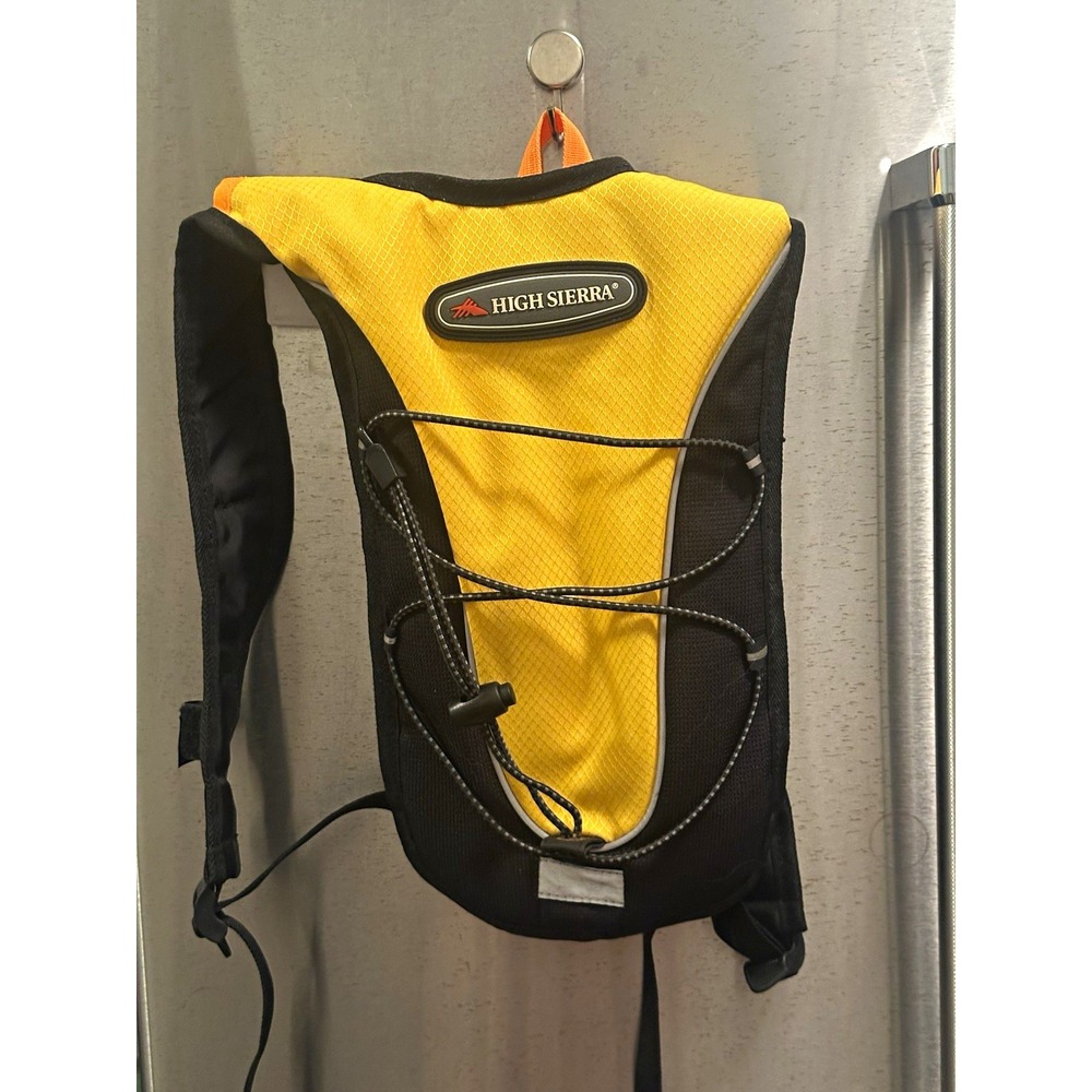 High Sierra Hydra Hydration Backpack Yellow/Black/Orange Zip Reflective